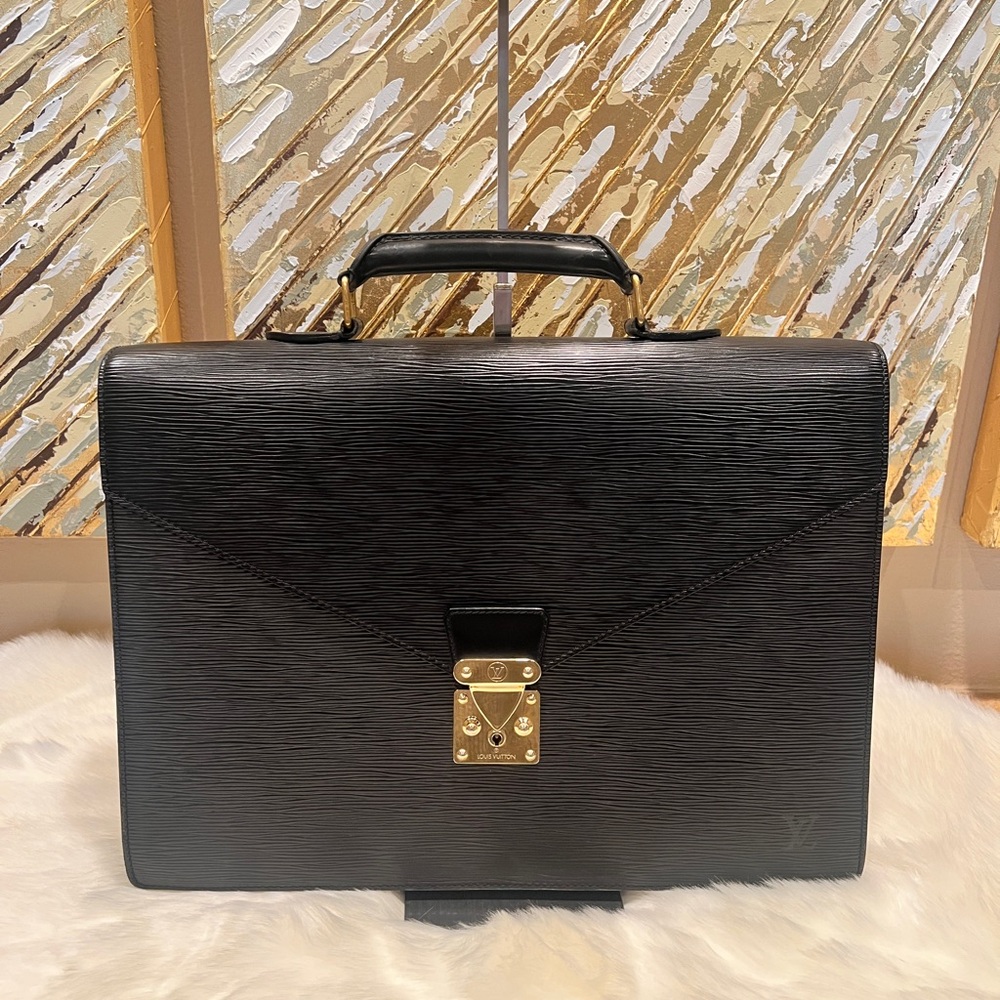 Louis Vuitton Epi Leather Serviette Ambassador Briefcase Tote Bag & Keys
